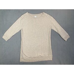 Chicos Zenergy Size 0 (US 4/6) Tunic Top 3/4 Sleeve Ribbed Tan/ Brown Athleisure